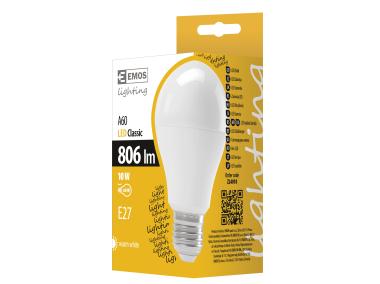 Zdjęcie: Żarówka LED Basic A60, E27, 8,5 W (60 W), 806 lm, ciepła biel EMOS