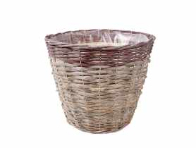 Osłonka na doniczkę wiklinowa 32x25 cm duża  TIN TOURS