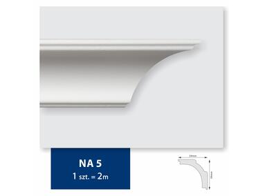 Zdjęcie: Listwa sufitowa z polistyrenu NA 5, 2 sztuki 200x3,9x3,9 cm biały DMS