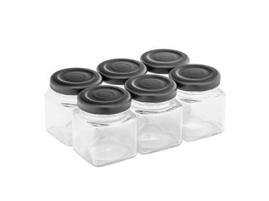 Zdjęcie: Komplet 6 słoików kwadratowych 50 ml + zakrętka fi 43 SEZON