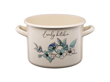 Zdjęcie: Garnek emaliowany z kalką Flores 20 cm/4,4 L wzór 2 GALICJA