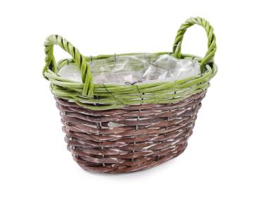 Zdjęcie: Osłonka wiklinowa z uchwytami na kwiaty 22x17x12/17 cm TIN TOURS