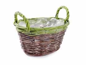 Osłonka wiklinowa z uchwytami na kwiaty 22x17x12/17 cm TIN TOURS