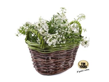 Zdjęcie: Osłonka wiklinowa z uchwytami na kwiaty 22x17x12/17 cm TIN TOURS