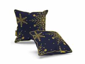 Poduszka welwetowa świąteczna 45x45 cm granatowo-złota EUROFIRANY