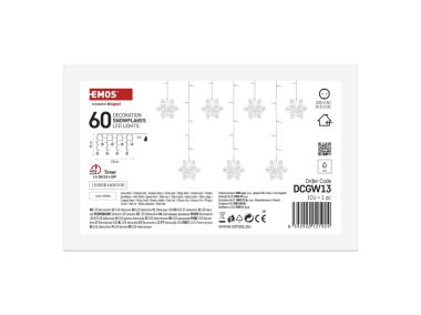 Zdjęcie: Girlanda 60 LED sople śnieżynki 135x50 cm zimna biel, IP20 EMOS