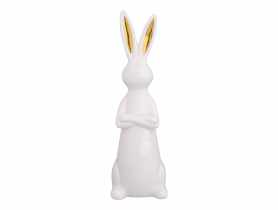 Figurka ceramiczna zając ze złotymi uszami 7,5x7,5x24,5 cm ALTOMDESIGN