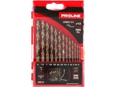 Zdjęcie: Wiertła do metalu HSSCo DIN338 szlifowane 13 szt. 2-8 mm PROLINE