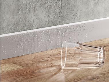 Zdjęcie: Listwa przypodłogowa PVC Status Line 80x15 mm 2,2 m kaszmir lakier półmat CEZAR