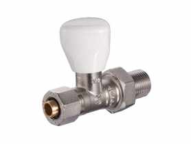 Zawór grzejnikowy zasilający prosty 1/2" z przyłączem zaciskanym 16 x 2,0 mm CALIDO