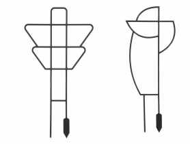 Podpórki do roślin geometryczne czarne 2 sztuki LAMELA