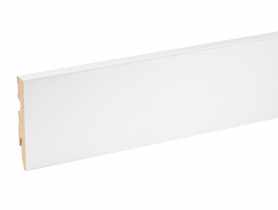 Listwa przypodłogowa MDF Biały RAL 9003 okleina półmat 8x1,4 cm kwadrat R3 Cezar 220 cm CEZAR