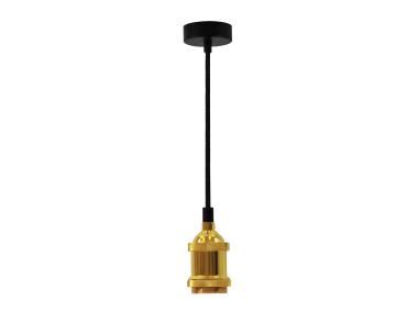 Zdjęcie: Lampa sufitowa Nola złota E27 100 cm czarna IL MIO