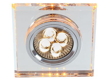 Zdjęcie: Oprawa stropowa kwadratowa GU10 50 W + LED SMD 2,1 W bursztynowa CANDELLUX