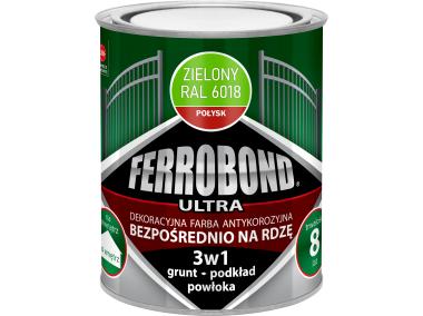 Zdjęcie: Farba antykorozyjna Ferrobond Ultra połysk zielony 0,7L JURGA