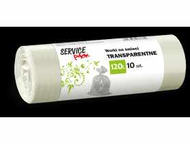 Worki na śmieci ldpe 120 L - 10 szt. transparent SERVICE PACK