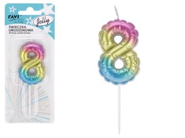 Zdjęcie: Świeczka urodzinowa Jelly Cyferka 8 72032 RAVI