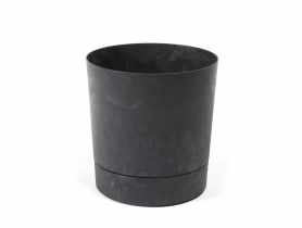 Donica z podstawką Aura 22,5 cm czarny beton LAMELA PLASTIC