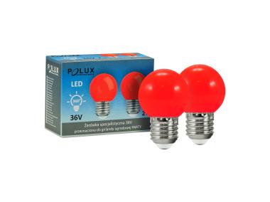 Zdjęcie: Żarówka LED G45 E27 36V 0,5 W czerwone 2 szt. POLUX