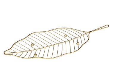 Zdjęcie: Dekoracja stojąca Plata 41x15,5x3 cm,metal, złoty UNIGLOB