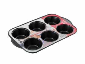 Blacha do muffinek Likoris na 6 babeczek 28x18x3,5 cm FLORINA