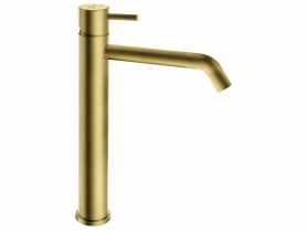 Bateria Ciriculus umywalkowa nablatowa złoto szczotkowane FERRO