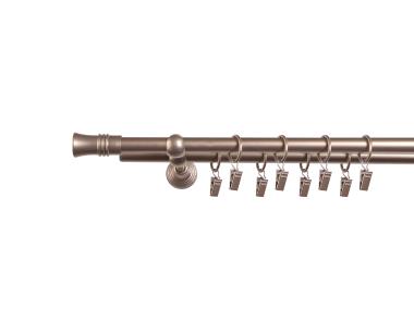 Zdjęcie: Karnisz podwójny Stop Cena zakończenie cylinder 16x16 mm srebrny mat 240 cm MARDOM