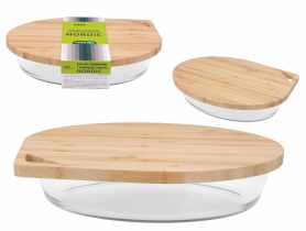 Naczynie żaroodporne z bambusową pokrywą NORDIC 1600ml 91471