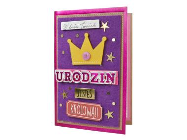Zdjęcie: Karnet FR-008 Urodziny - królowa, damskie KUKARTKA