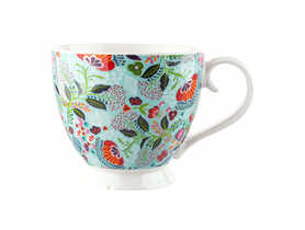 Filiżanka na stopce Jumbo Folk Flowers 350ml ALTOMDESIGN