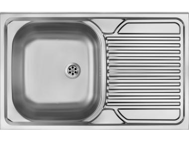 Zdjęcie: Zlewozmywak Tango dekor 1K Z/O 800x500x160, 2" + osprzęt DEANTE