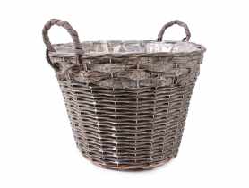 Kosz z uchwytami z folią do obsadzania kwiatami 38x25/32 cm duży TIN TOURS