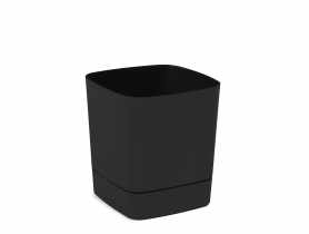 Donica z podstawką Clima 25x25 cm czarna LAMELA PLASTIC