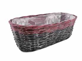 Osłonka wiklinowa balkonówka z folią 44,5x22,5x15 cm TIN TOURS