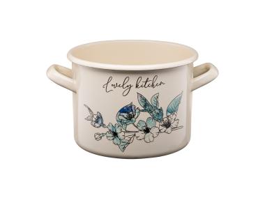 Zdjęcie: Garnek emaliowany z kalką Flores 18 cm/3,4 L wzór 2 GALICJA