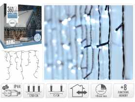 Łańcuch świetlny sople 12 m 360 led biały KOOPMAN