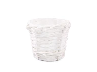 Zdjęcie: Osłonka wiklinowa z folią 13x13x10 cm biała okragła TIN TOURS