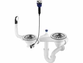 Syfon do zlewozmywaka granitowego 1.5- i 2-komorowego - Space-Saver Space-Saver stal DEANTE