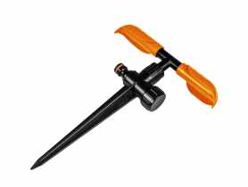 Zraszacz obrotowy 2x listek, wbijany, regulowany Black Line BRADAS