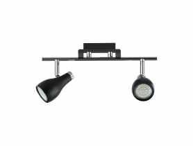 Oprawa ścienno-sufitowa Kinga  GU10 2I kolor czarny/chrom 2 x 35 W STRUHM