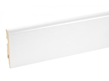 Zdjęcie: Listwa przypodłogowa MDF Biały RAL 9003 okleina półmat 8x1,3 cm zaokrąglona  220 cm CEZAR