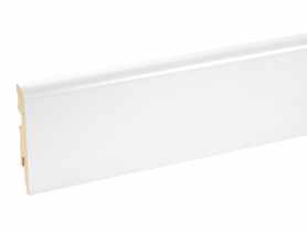 Listwa przypodłogowa MDF Biały RAL 9003 okleina półmat 8x1,3 cm zaokrąglona  220 cm CEZAR