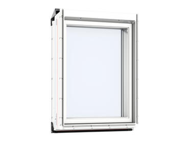 Zdjęcie: Okno kolankowe VIU MK35 0062 drewniano-poliuretanowe, stały element pionowy, 3-szybowe VELUX