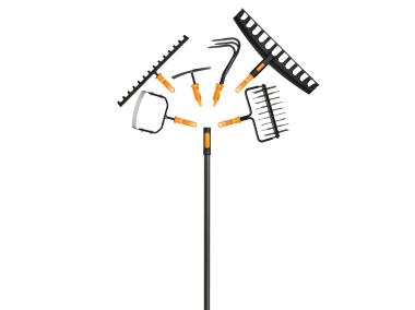 Zdjęcie: Grabie ogrodowe uniwersalne do liści i wyrównywania gleby, głowica One Click FISKARS