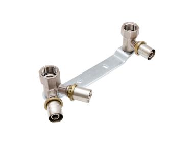 Zdjęcie: Listwa bateryjna 150 mm z kolanem przyściennym 16x1/2 i do cyrkulacji 16x2x1/2" DURO SYSTEM