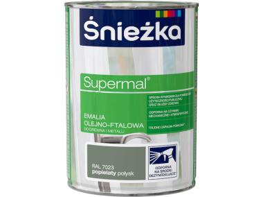 Zdjęcie: Emalia Supermal popielaty RAL7023 0,8L ŚNIEŻKA
