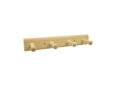 Zdjęcie: Wieszak sosna surowa 4 haczyki 300x50 mm METRO