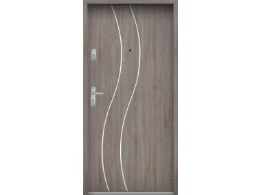 Zdjęcie: Drzwi wejściowe do mieszkań Bastion R-59 Dąb szary 80 cm prawe ODO KR CENTER