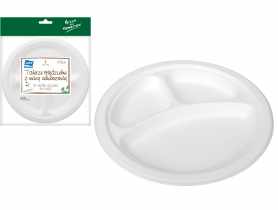 Talerze NJB trójdzielne 26 cm z masy celulozowej 6 sztuk Green for Tomorrow SIMPLE SOLUTIONS