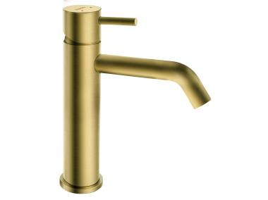 Zdjęcie: Bateria Ciriculus umywalkowa niska złoto szczotkowane FERRO